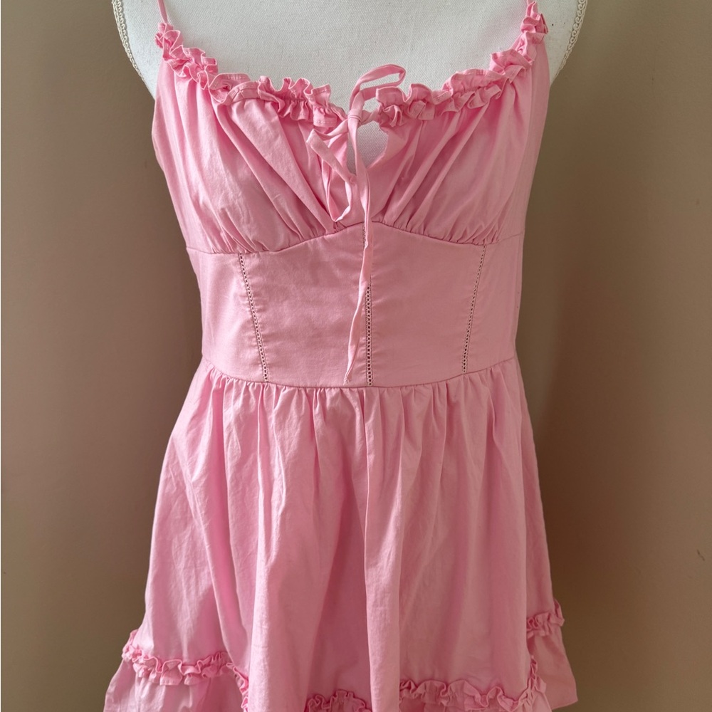 Pink Ruffled Women's maxi dress